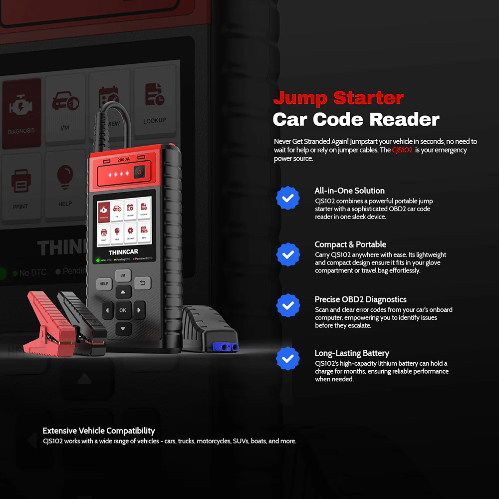 Thinkcar CJS102 (1200Mah) - Portable Vehicle Battery Jump Starter Battery Pack Tool - Image 5