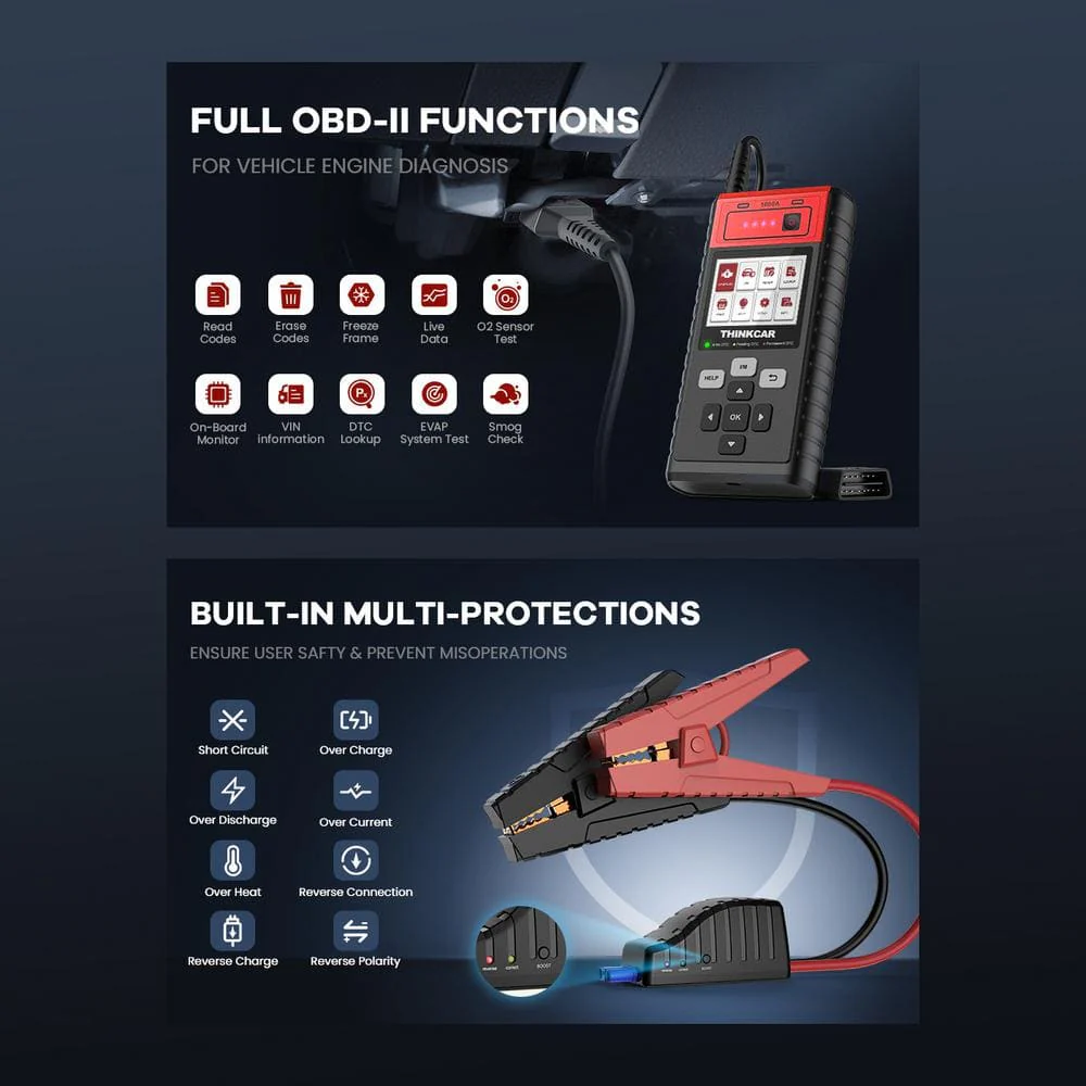 Thinkcar CJS101 (1800Mah) - Portable Vehicle Battery Jump Starter & OBD2 Code Reader Diagnostic Tool - Image 6