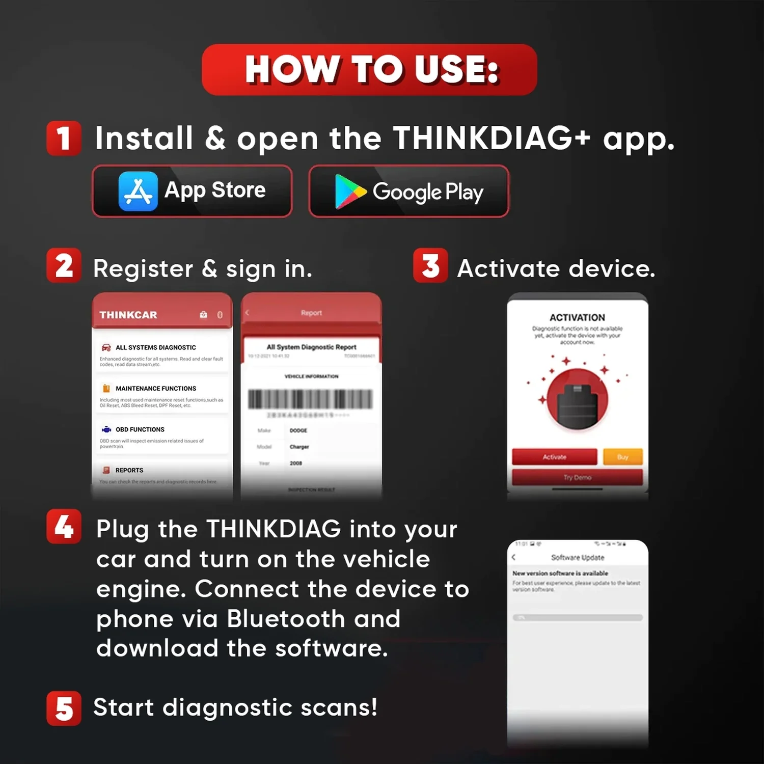 Thinkcar ThinkDiag - OE Level Diagnostic Tools OBD2 Scanner Bluetooth, All System Bi-Directional Scan Tool OE Level Diagnostic Tools - Image 6